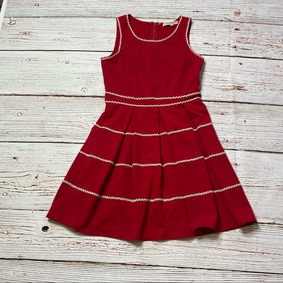 Altar’d State Red A-Line Ivory Striped Dress Sz S - Picture 6 of 14